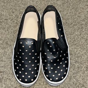 Black Loafers with holes